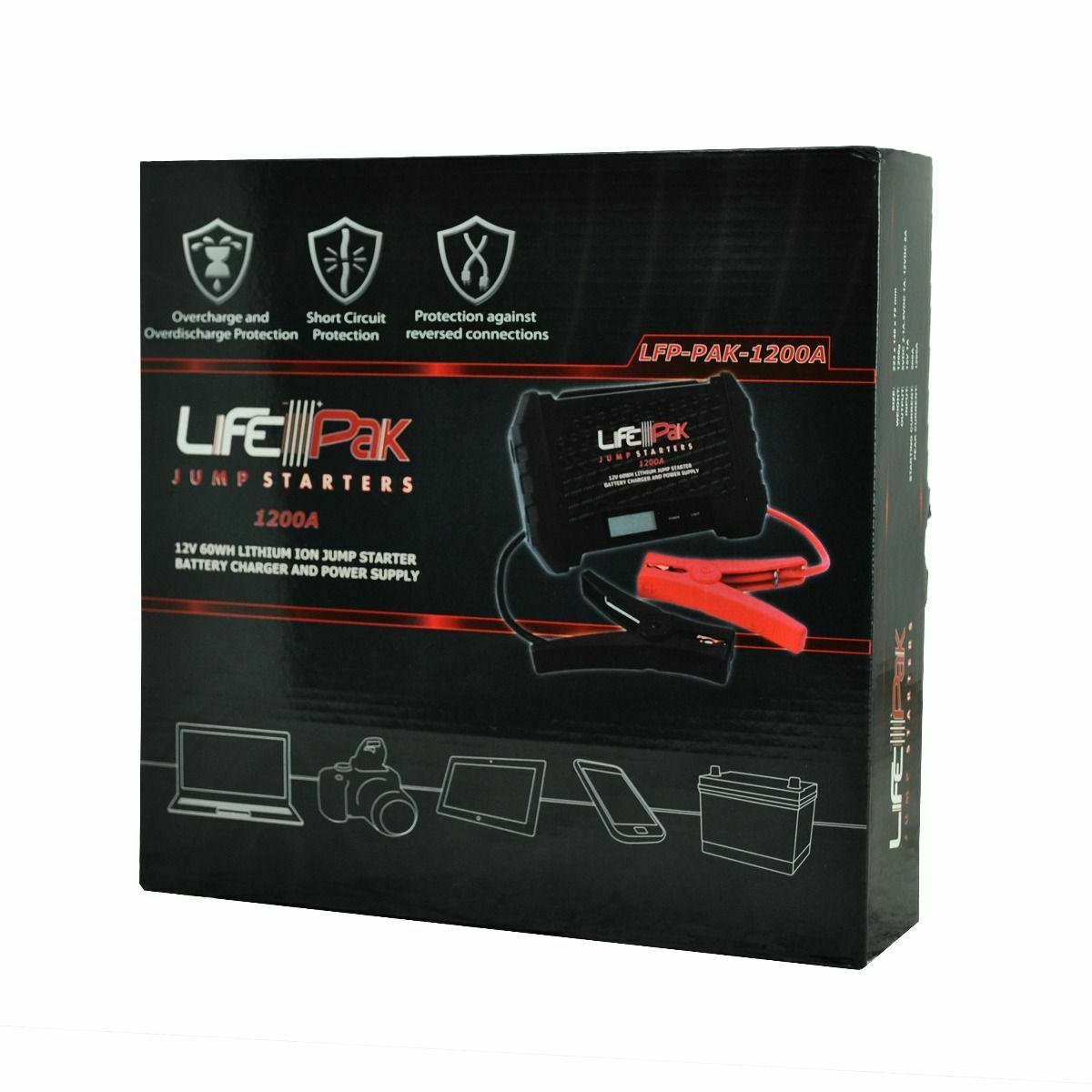 Buy Lithium Jump Starter and DC Power Source 12V 1200A.