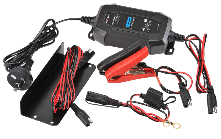An online battery store offering a charger with wires and cables.